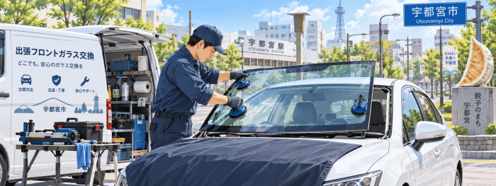 宇都宮市内でのフロントガラス交換事例